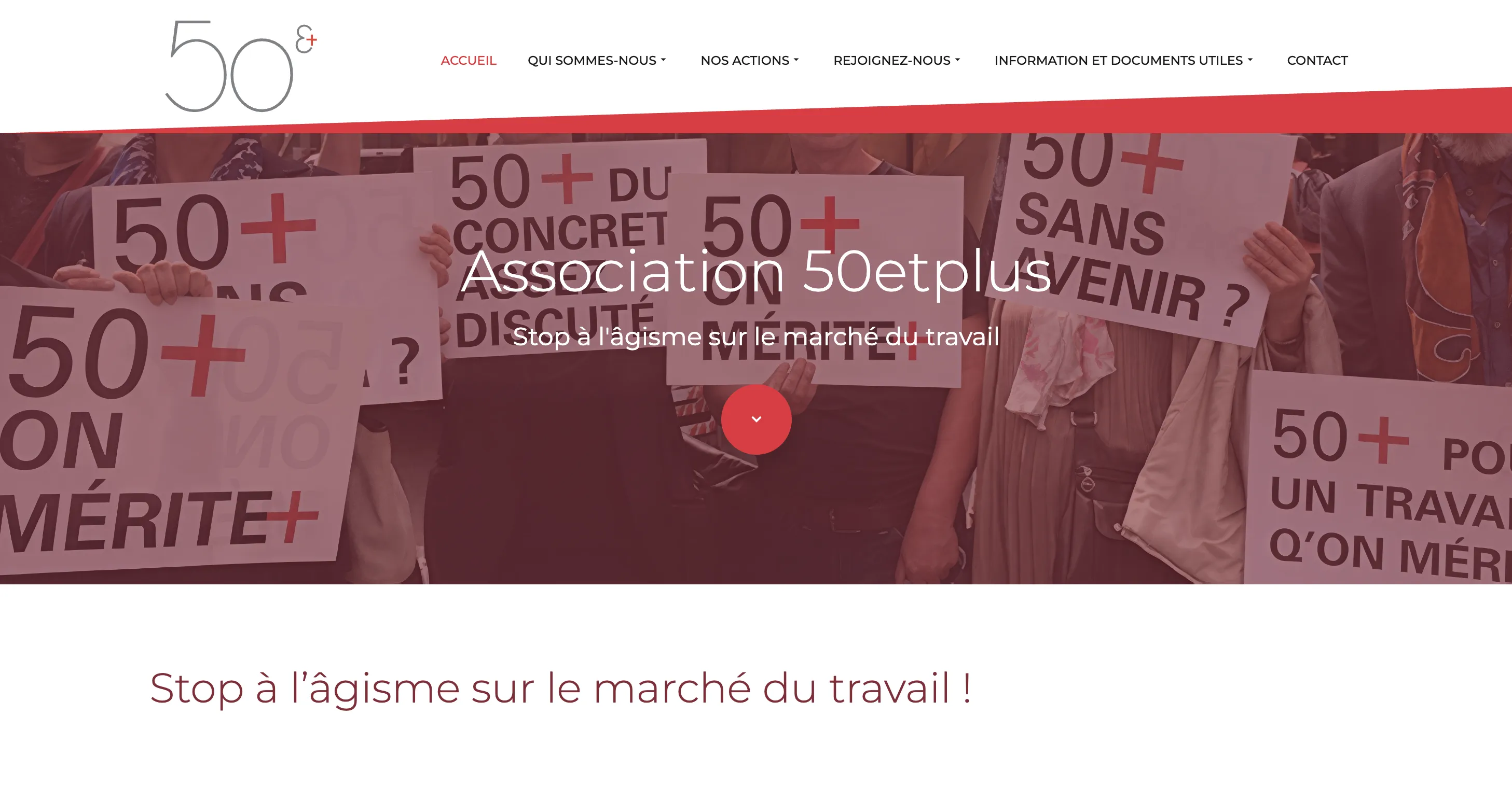 Site internet de l’association 50 & Plus en Suisse romande
